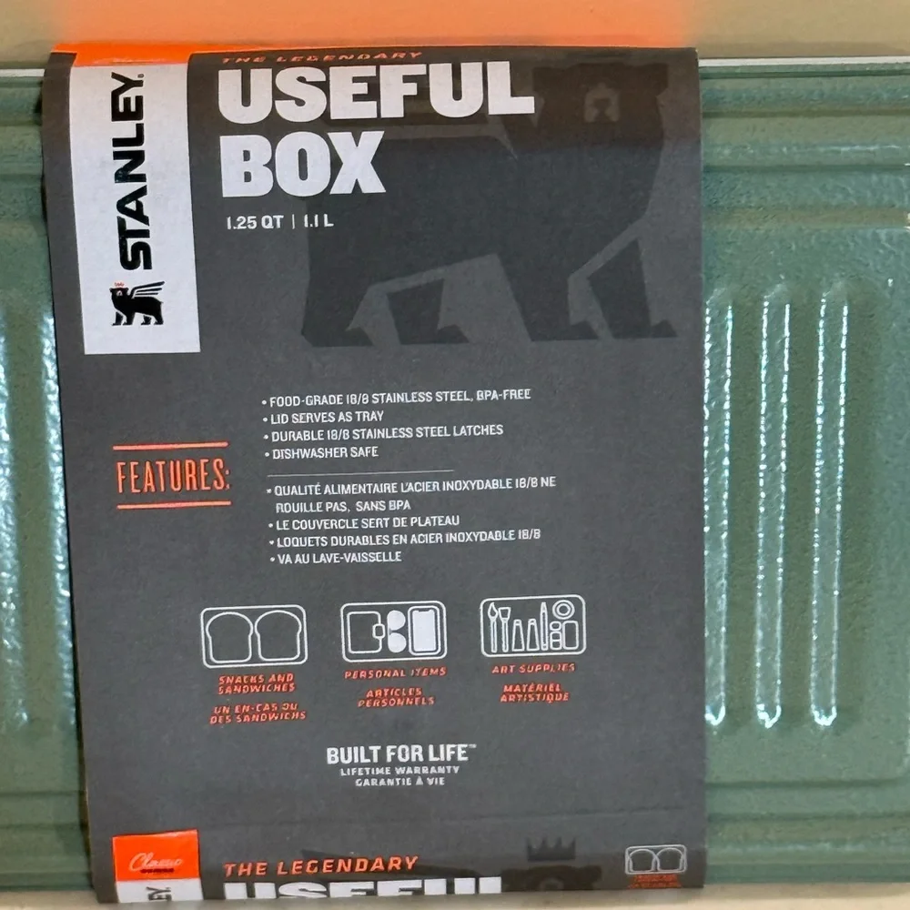 NEW Hammertone Green Stanley Useful Box ~ Size 1.25QT - Picture 7 of 9